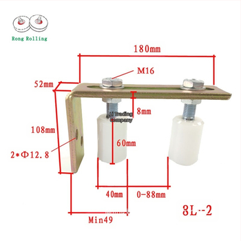 Найлонова плъзгаща врата ролка с двойна ролка и пластмасова шайба; фиксиран водач, модел 8l-1 / 8l-2