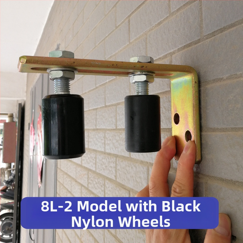 Найлонова плъзгаща врата ролка с двойна ролка и пластмасова шайба; фиксиран водач, модел 8l-1 / 8l-2