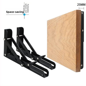 Αναδιπλούμενη τριγωνική στήριξη τοίχου από ανοξείδωτο ατσάλι, μοντέλο 0362, βουρτσισμένο φινίρισμα