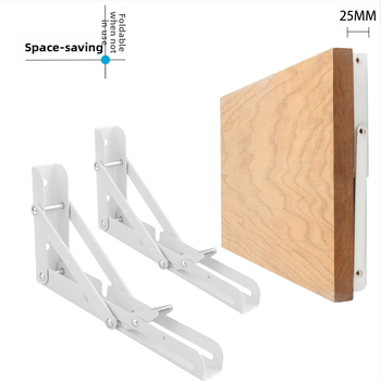 Αναδιπλούμενη τριγωνική στήριξη τοίχου από ανοξείδωτο ατσάλι, μοντέλο 0362, βουρτσισμένο φινίρισμα