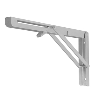 Αναδιπλούμενη τριγωνική στήριξη τοίχου από ανοξείδωτο ατσάλι, μοντέλο 0362, βουρτσισμένο φινίρισμα