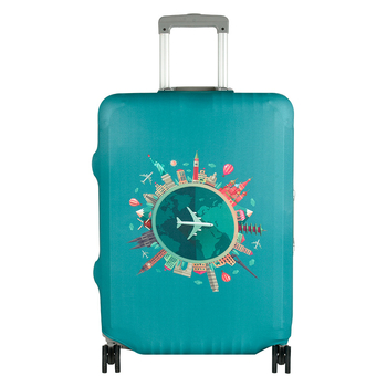 Κάλυμμα αποσκευών ελαστικό με παχύτερο υλικό και εξατομικευμένο εκτύπωμα, φερμουάρ, ελαφρύ και διαπνέον πολυεστέρας, ανθεκτικό στη φθορά για ταξίδι αναψυχής