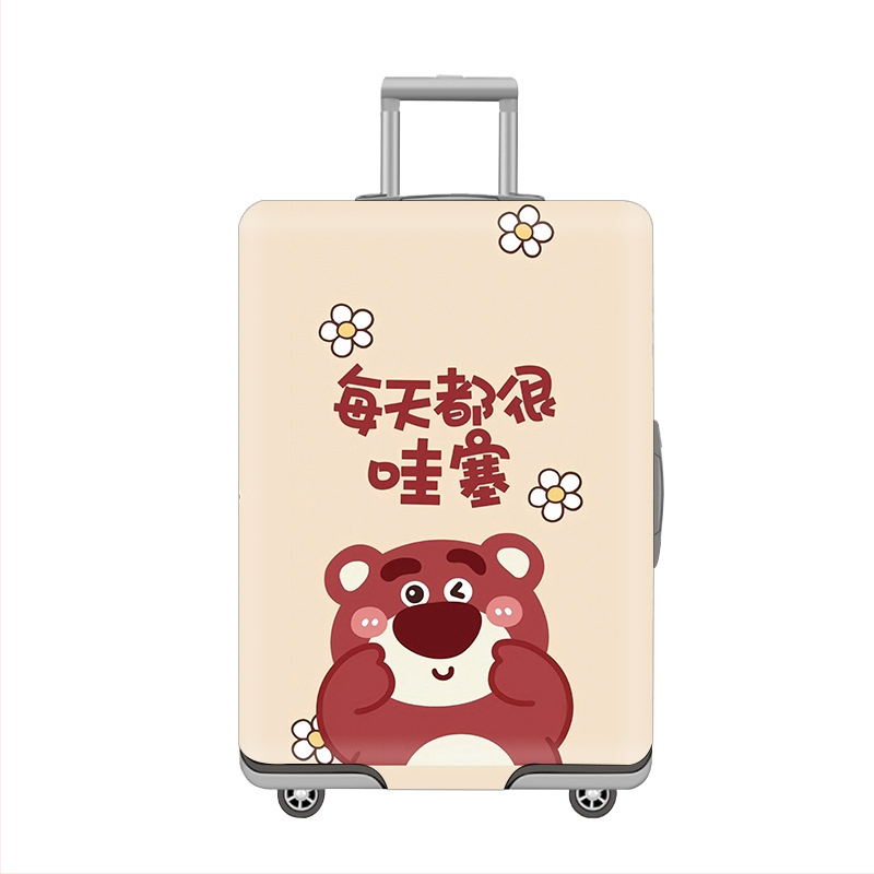 Удебелен еластичен калъф за багаж с персонализиран печат, цип за закопчаване, лека дишаща полиестрова материя, износоустойчива защита за пътуване