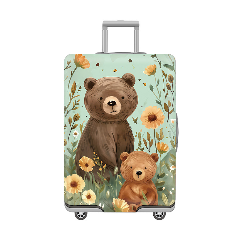 Удебелен еластичен калъф за багаж с персонализиран печат, цип за закопчаване, лека дишаща полиестрова материя, износоустойчива защита за пътуване