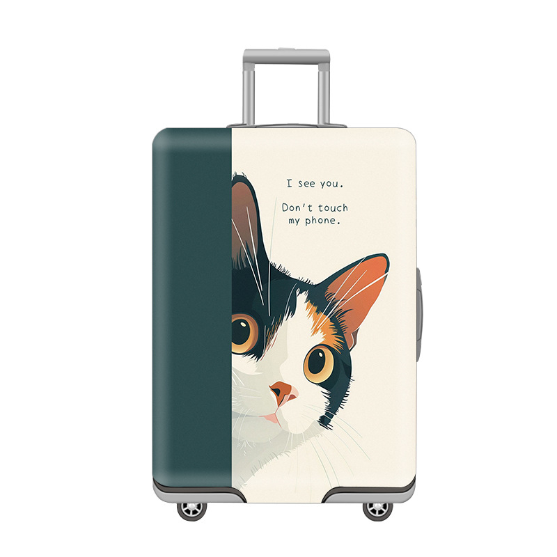 Удебелен еластичен калъф за багаж с персонализиран печат, цип за закопчаване, лека дишаща полиестрова материя, износоустойчива защита за пътуване