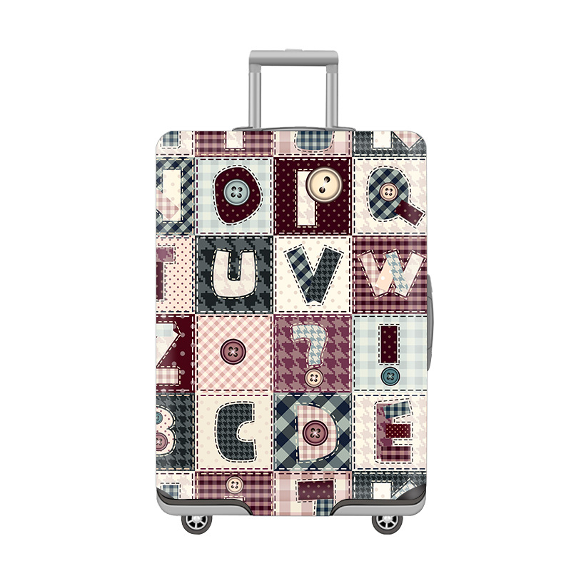 Удебелен еластичен калъф за багаж с персонализиран печат, цип за закопчаване, лека дишаща полиестрова материя, износоустойчива защита за пътуване