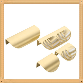 Κρυφή λαβή ντουλαπιού σε σχήμα φύλλου, από κράμα ψευδαργύρου, φινίρισμα ηλεκτροπλατίνας, μοντέλο 9995, Jiaao