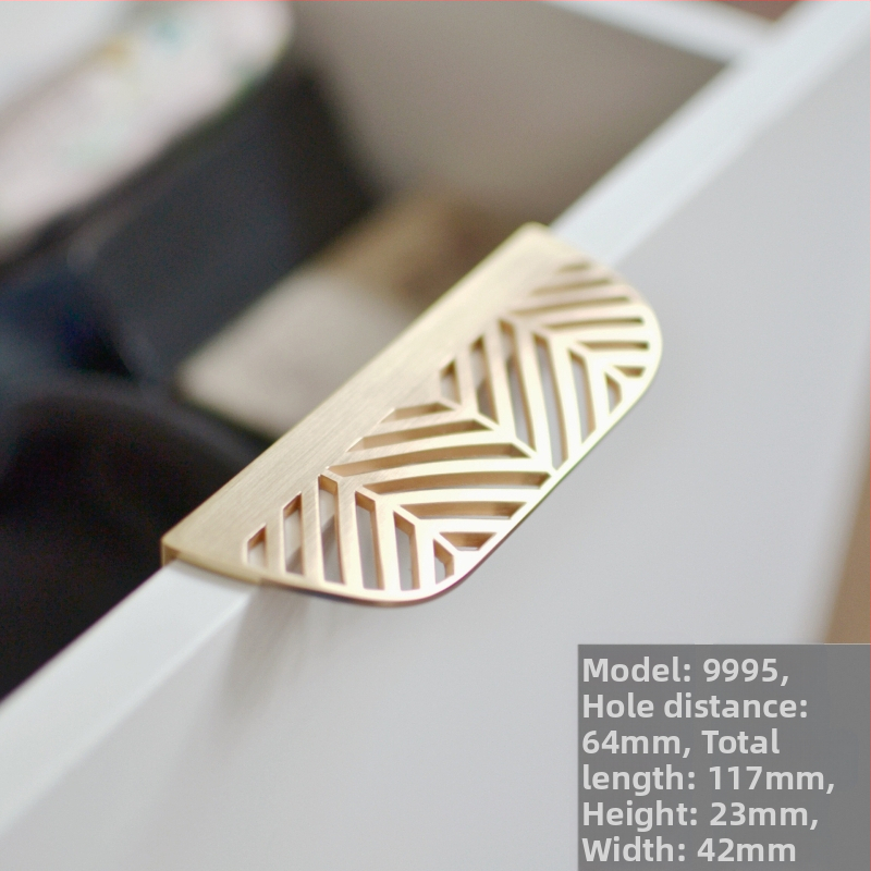 Κρυφή λαβή ντουλαπιού σε σχήμα φύλλου, από κράμα ψευδαργύρου, φινίρισμα ηλεκτροπλατίνας, μοντέλο 9995, Jiaao