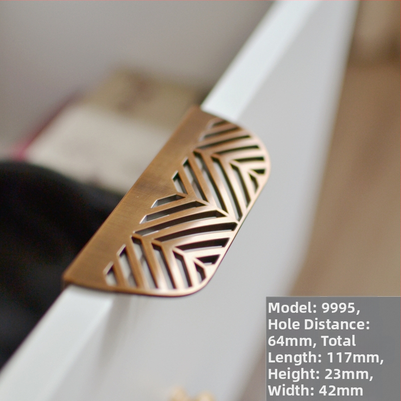 Κρυφή λαβή ντουλαπιού σε σχήμα φύλλου, από κράμα ψευδαργύρου, φινίρισμα ηλεκτροπλατίνας, μοντέλο 9995, Jiaao