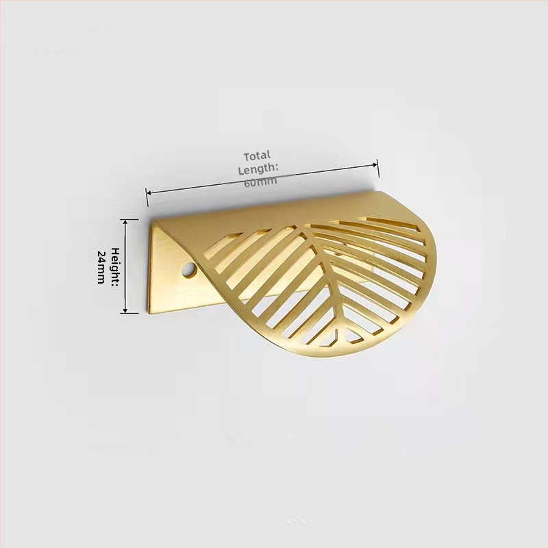 Κρυφή λαβή ντουλαπιού σε σχήμα φύλλου, από κράμα ψευδαργύρου, φινίρισμα ηλεκτροπλατίνας, μοντέλο 9995, Jiaao