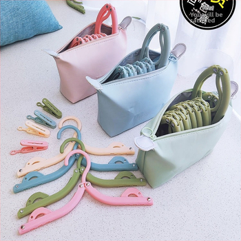 Πτυσσόμενη κρεμάστρα ταξιδιού για ρούχα - φορητός πλαστικός στεγνωτήρας ρούχων, σετ 8 τεμαχίων, μοντέρνος μινιμαλιστικός σχεδιασμός