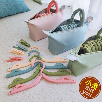 Πτυσσόμενη κρεμάστρα ταξιδιού για ρούχα - φορητός πλαστικός στεγνωτήρας ρούχων, σετ 8 τεμαχίων, μοντέρνος μινιμαλιστικός σχεδιασμός