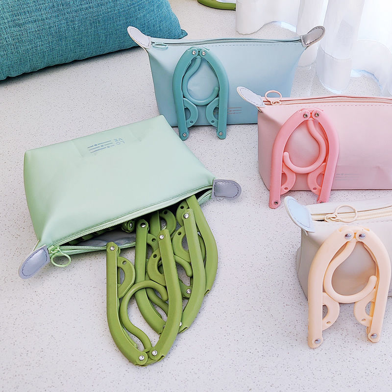 Πτυσσόμενη κρεμάστρα ταξιδιού για ρούχα - φορητός πλαστικός στεγνωτήρας ρούχων, σετ 8 τεμαχίων, μοντέρνος μινιμαλιστικός σχεδιασμός