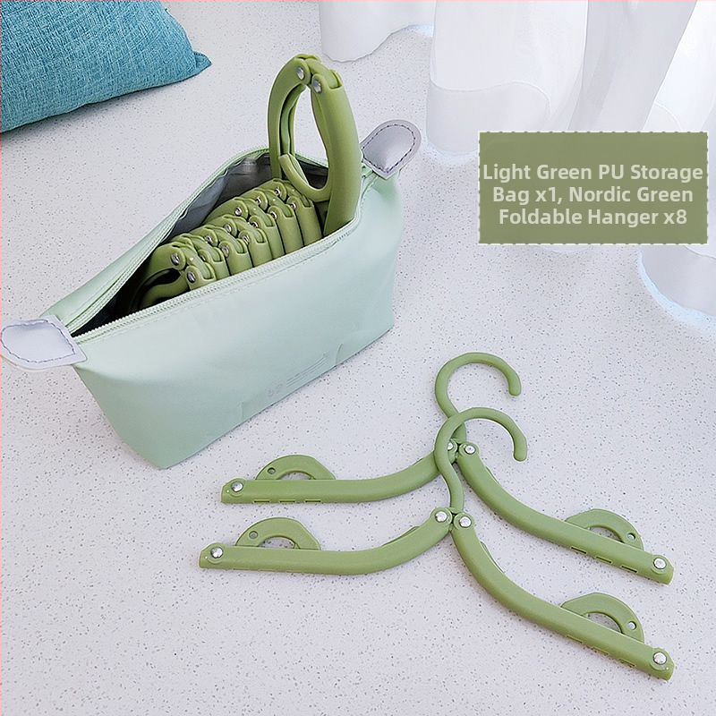Πτυσσόμενη κρεμάστρα ταξιδιού για ρούχα - φορητός πλαστικός στεγνωτήρας ρούχων, σετ 8 τεμαχίων, μοντέρνος μινιμαλιστικός σχεδιασμός