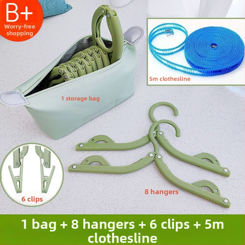 Πτυσσόμενη κρεμάστρα ταξιδιού για ρούχα - φορητός πλαστικός στεγνωτήρας ρούχων, σετ 8 τεμαχίων, μοντέρνος μινιμαλιστικός σχεδιασμός
