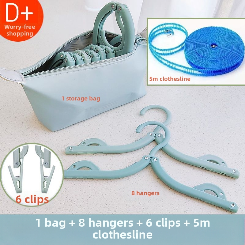Πτυσσόμενη κρεμάστρα ταξιδιού για ρούχα - φορητός πλαστικός στεγνωτήρας ρούχων, σετ 8 τεμαχίων, μοντέρνος μινιμαλιστικός σχεδιασμός