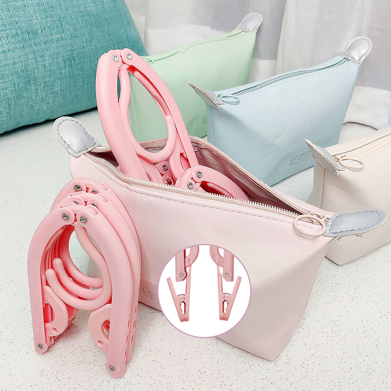 Πτυσσόμενη κρεμάστρα ταξιδιού για ρούχα - φορητός πλαστικός στεγνωτήρας ρούχων, σετ 8 τεμαχίων, μοντέρνος μινιμαλιστικός σχεδιασμός