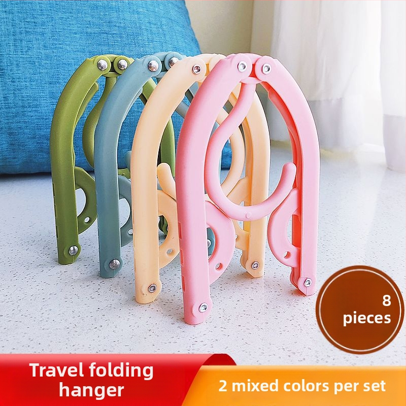 Πτυσσόμενη κρεμάστρα ταξιδιού για ρούχα - φορητός πλαστικός στεγνωτήρας ρούχων, σετ 8 τεμαχίων, μοντέρνος μινιμαλιστικός σχεδιασμός