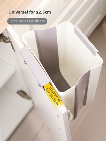 Επιτοίχιος διπλωτός πλαστικός κάδος απορριμμάτων κουζίνας, κυλινδρικού σχήματος, για πόρτες ντουλαπιών