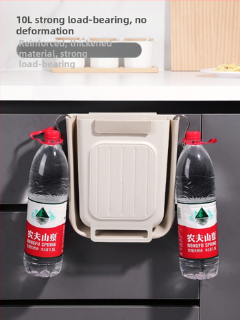 Επιτοίχιος διπλωτός πλαστικός κάδος απορριμμάτων κουζίνας, κυλινδρικού σχήματος, για πόρτες ντουλαπιών