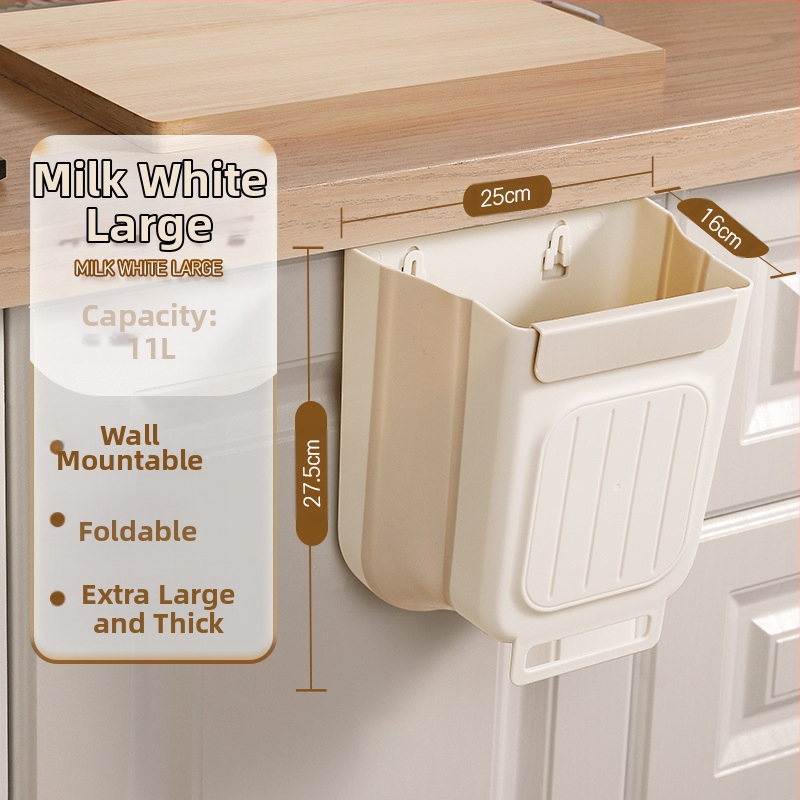 Επιτοίχιος διπλωτός πλαστικός κάδος απορριμμάτων κουζίνας, κυλινδρικού σχήματος, για πόρτες ντουλαπιών