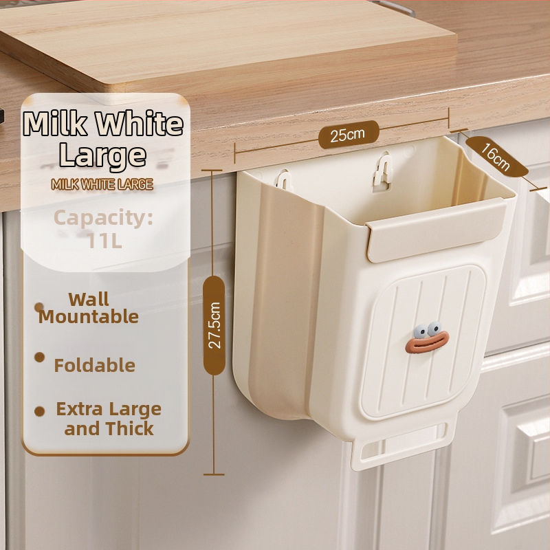 Επιτοίχιος διπλωτός πλαστικός κάδος απορριμμάτων κουζίνας, κυλινδρικού σχήματος, για πόρτες ντουλαπιών