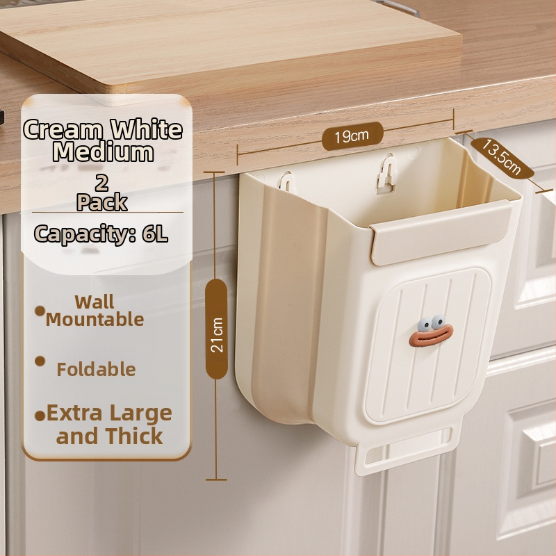 Επιτοίχιος διπλωτός πλαστικός κάδος απορριμμάτων κουζίνας, κυλινδρικού σχήματος, για πόρτες ντουλαπιών