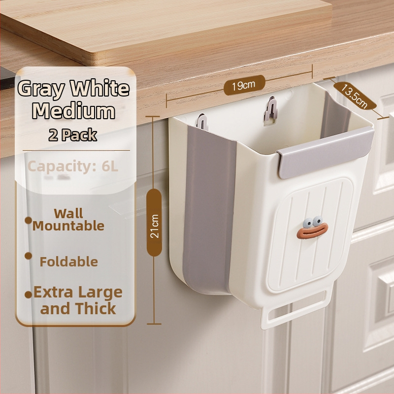 Επιτοίχιος διπλωτός πλαστικός κάδος απορριμμάτων κουζίνας, κυλινδρικού σχήματος, για πόρτες ντουλαπιών