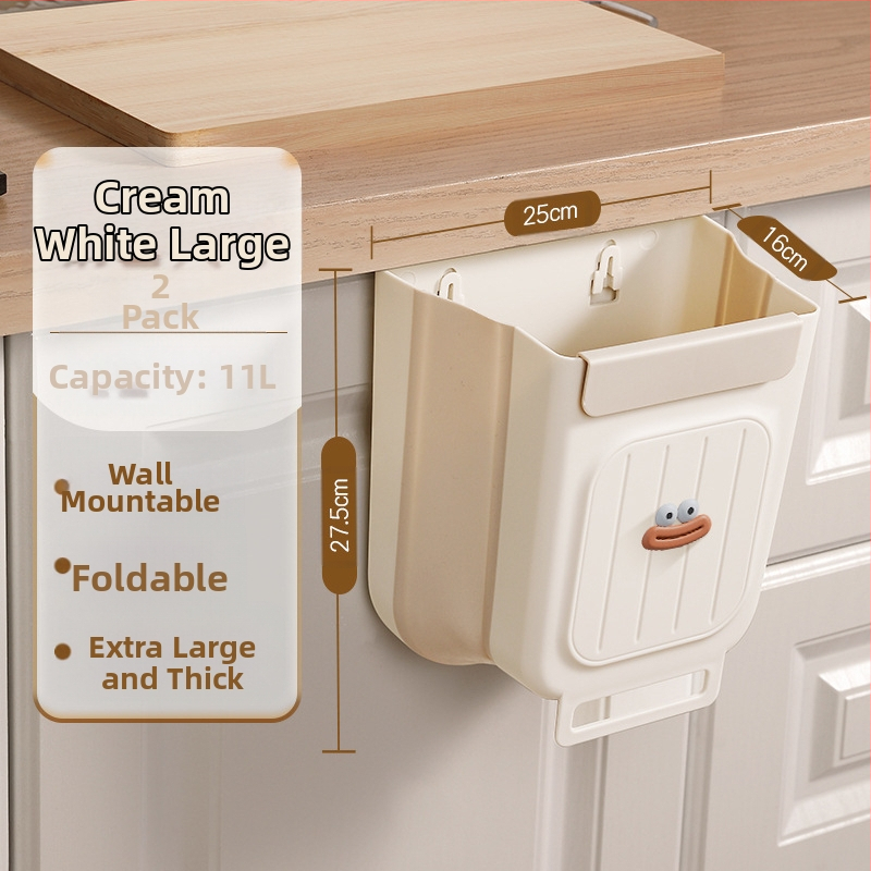 Επιτοίχιος διπλωτός πλαστικός κάδος απορριμμάτων κουζίνας, κυλινδρικού σχήματος, για πόρτες ντουλαπιών