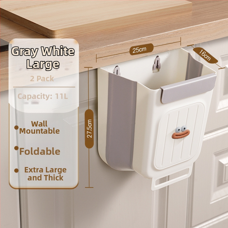 Επιτοίχιος διπλωτός πλαστικός κάδος απορριμμάτων κουζίνας, κυλινδρικού σχήματος, για πόρτες ντουλαπιών