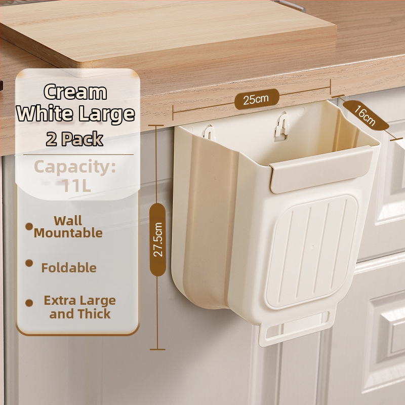 Επιτοίχιος διπλωτός πλαστικός κάδος απορριμμάτων κουζίνας, κυλινδρικού σχήματος, για πόρτες ντουλαπιών