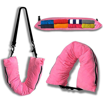 U-σχήματος ταξιδιωτικό μαξιλάρι με γέμιση μνήμης αφρού, Crystal Velvet ύφασμα, μοντέρνος μινιμαλιστικός σχεδιασμός