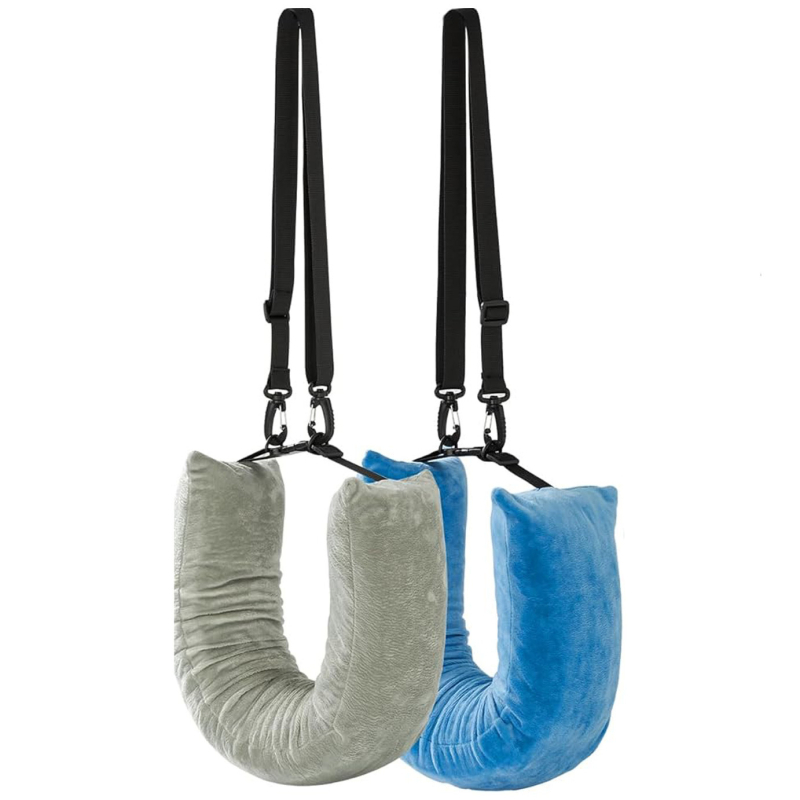 U-σχήματος ταξιδιωτικό μαξιλάρι με γέμιση μνήμης αφρού, Crystal Velvet ύφασμα, μοντέρνος μινιμαλιστικός σχεδιασμός