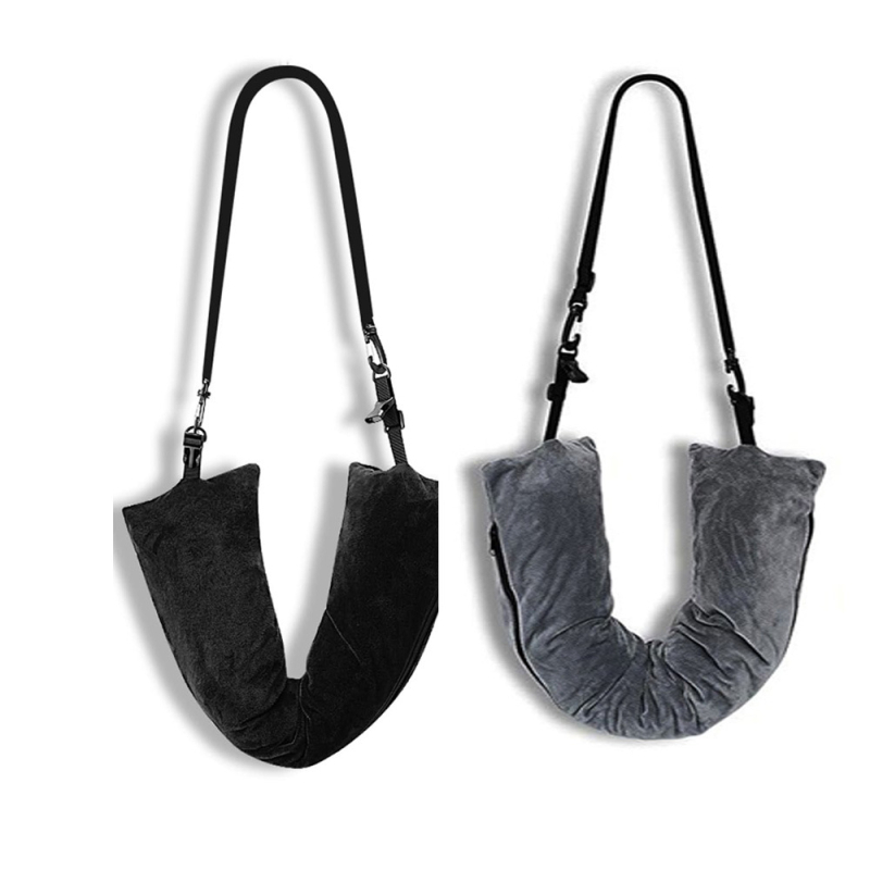 U-σχήματος ταξιδιωτικό μαξιλάρι με γέμιση μνήμης αφρού, Crystal Velvet ύφασμα, μοντέρνος μινιμαλιστικός σχεδιασμός