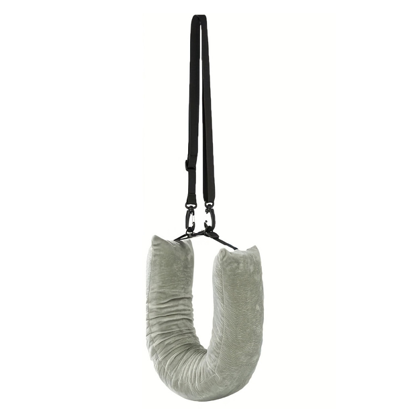 U-σχήματος ταξιδιωτικό μαξιλάρι με γέμιση μνήμης αφρού, Crystal Velvet ύφασμα, μοντέρνος μινιμαλιστικός σχεδιασμός