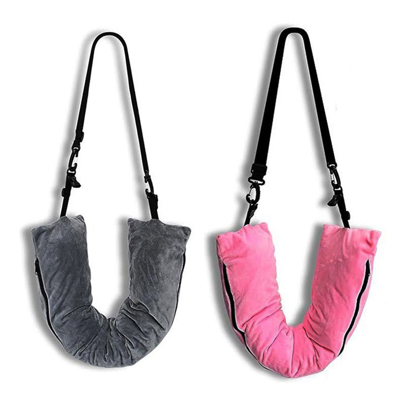 U-σχήματος ταξιδιωτικό μαξιλάρι με γέμιση μνήμης αφρού, Crystal Velvet ύφασμα, μοντέρνος μινιμαλιστικός σχεδιασμός