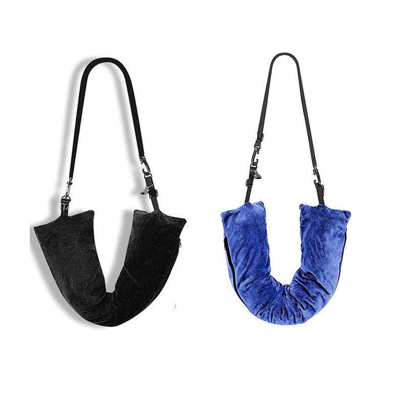 U-σχήματος ταξιδιωτικό μαξιλάρι με γέμιση μνήμης αφρού, Crystal Velvet ύφασμα, μοντέρνος μινιμαλιστικός σχεδιασμός