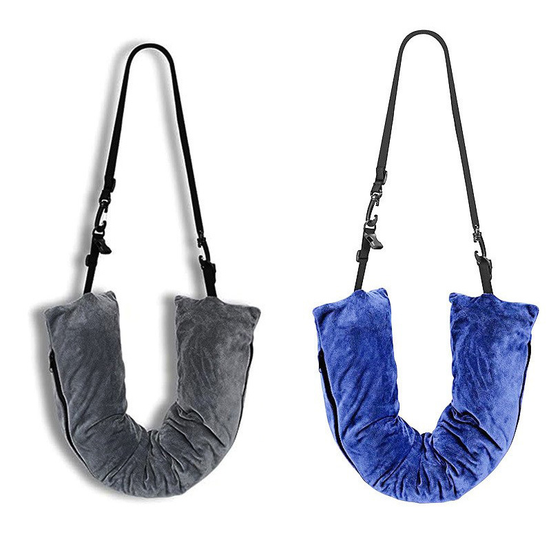 U-σχήματος ταξιδιωτικό μαξιλάρι με γέμιση μνήμης αφρού, Crystal Velvet ύφασμα, μοντέρνος μινιμαλιστικός σχεδιασμός