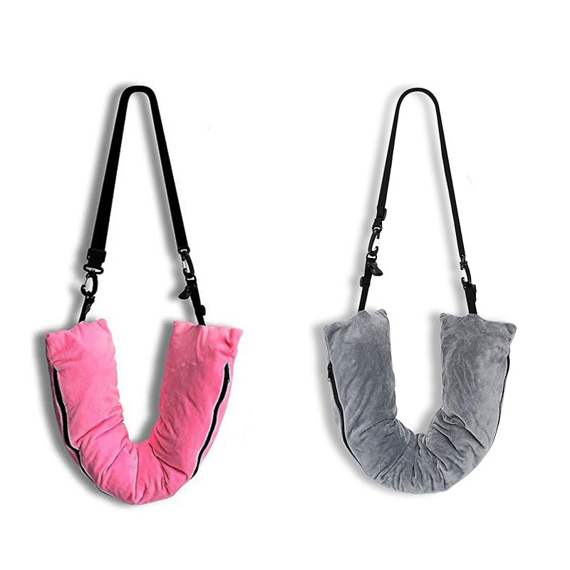 U-σχήματος ταξιδιωτικό μαξιλάρι με γέμιση μνήμης αφρού, Crystal Velvet ύφασμα, μοντέρνος μινιμαλιστικός σχεδιασμός