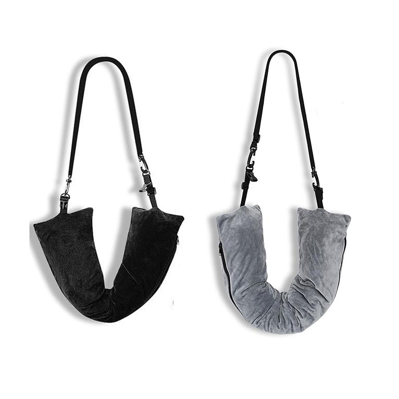 U-σχήματος ταξιδιωτικό μαξιλάρι με γέμιση μνήμης αφρού, Crystal Velvet ύφασμα, μοντέρνος μινιμαλιστικός σχεδιασμός