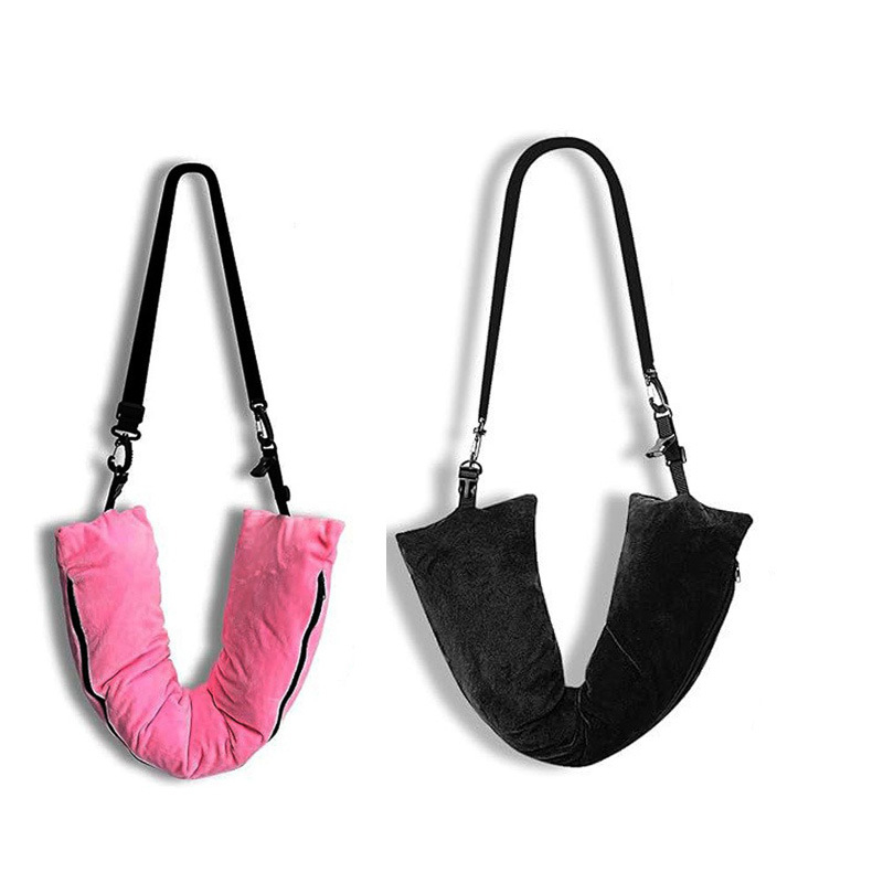 U-σχήματος ταξιδιωτικό μαξιλάρι με γέμιση μνήμης αφρού, Crystal Velvet ύφασμα, μοντέρνος μινιμαλιστικός σχεδιασμός