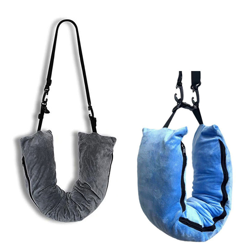 U-σχήματος ταξιδιωτικό μαξιλάρι με γέμιση μνήμης αφρού, Crystal Velvet ύφασμα, μοντέρνος μινιμαλιστικός σχεδιασμός