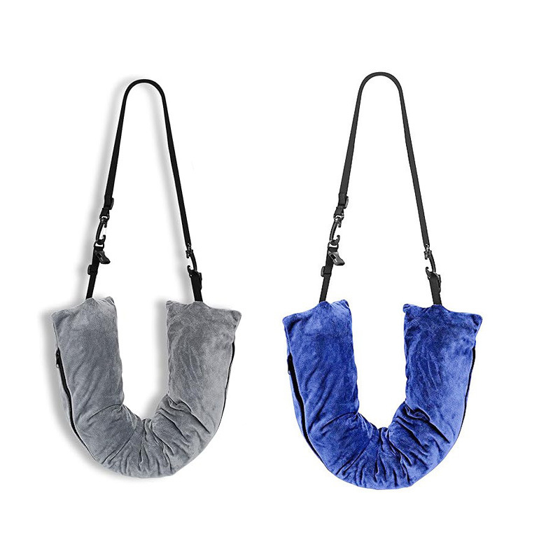 U-σχήματος ταξιδιωτικό μαξιλάρι με γέμιση μνήμης αφρού, Crystal Velvet ύφασμα, μοντέρνος μινιμαλιστικός σχεδιασμός