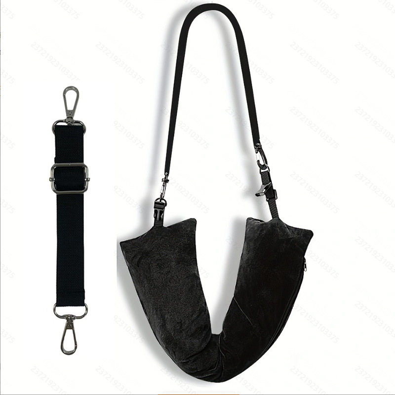 U-σχήματος ταξιδιωτικό μαξιλάρι με γέμιση μνήμης αφρού, Crystal Velvet ύφασμα, μοντέρνος μινιμαλιστικός σχεδιασμός