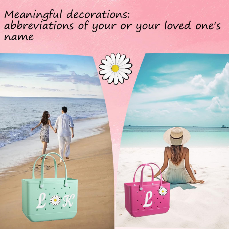 Accesoriu pentru geantă cu inserție gravată cu literă — material: plastic/rezin; vară 2024; funcție: Altceva; categorie: agățare geantă