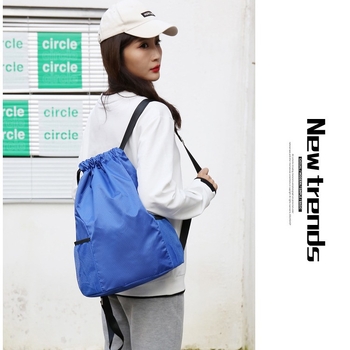 Σακίδιο με κορδόνια, ύφασμα Oxford, κάθετο τετράγωνο σχήμα, ανοιχτή τσέπη, διπλοί ιμάντες ώμου, χωρίς επένδυση