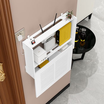 Τοίχο-εγκαταστημένο ράφι αποθήκευσης για ασύρματο Wi-Fi TV box και δρομολογητή | PVC υλικό | Junqi Creative | προστασία από τη σκόνη