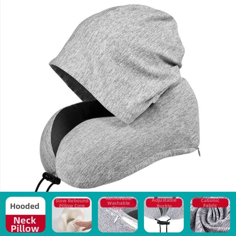 Μαξιλάρι σε σχήμα U για ταξίδια: μνήμη αφρού; κουκούλα; αποσπώμενο κάλυμμα; ύφασμα κατιονικό; μοντέρνο μινιμαλιστικό στυλ; βάρος ≤0.5 кг