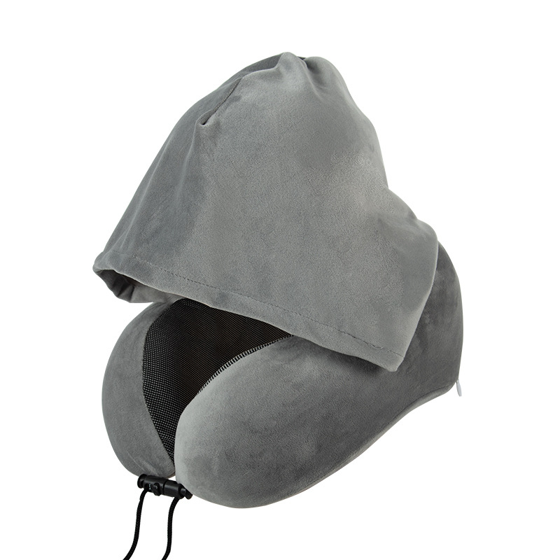 Μαξιλάρι σε σχήμα U για ταξίδια: μνήμη αφρού; κουκούλα; αποσπώμενο κάλυμμα; ύφασμα κατιονικό; μοντέρνο μινιμαλιστικό στυλ; βάρος ≤0.5 кг