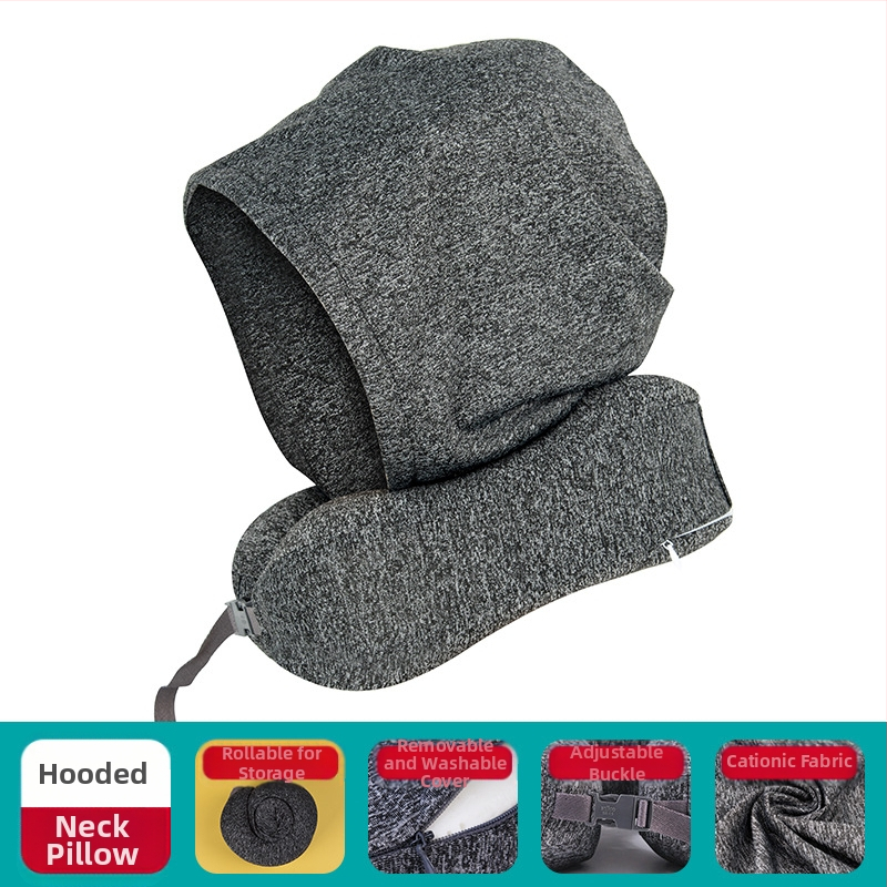 Μαξιλάρι σε σχήμα U για ταξίδια: μνήμη αφρού; κουκούλα; αποσπώμενο κάλυμμα; ύφασμα κατιονικό; μοντέρνο μινιμαλιστικό στυλ; βάρος ≤0.5 кг